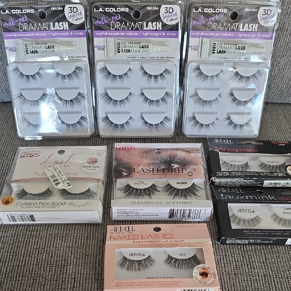 L.A. Colors Drama Lash, Kiss, And Ardell  Eyelash Collection, New, 8 Packs. - Picture 2 of 12